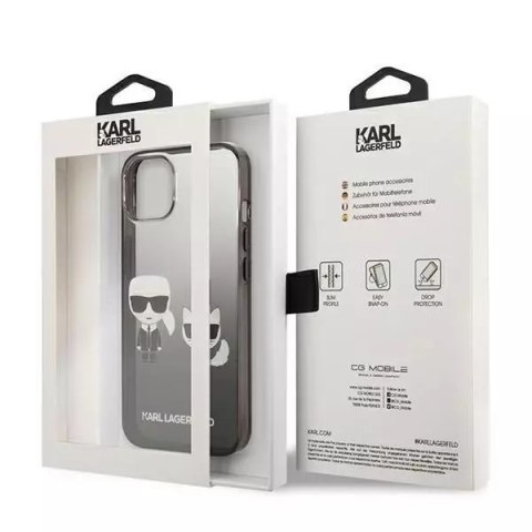 Karl Lagerfeld Karl Lagerfeld KLHCP13STGKCK iPhone 13 mini 5,4" hardcase czarny/black Gradient Ikonik Karl & Choupette Karl Lagerfeld Karl Lagerfeld KLHCP13STGKCK iPhone 13 mini 5,4" hardcase czarny/black Gradient Ikonik Karl & Choupette