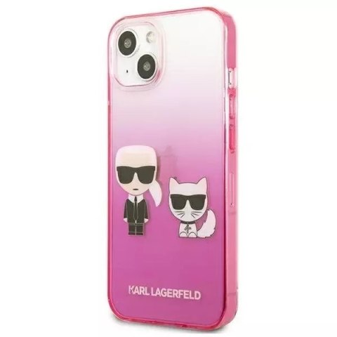 Karl Lagerfeld Karl Lagerfeld KLHCP13STGKCP iPhone 13 mini 5,4" hardcase różowy/pink Gradient Ikonik Karl & Choupette Karl Lagerfeld Karl Lagerfeld KLHCP13STGKCP iPhone 13 mini 5,4" hardcase różowy/pink Gradient Ikonik Karl & Choupette