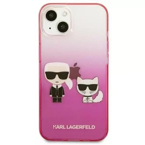 Karl Lagerfeld Karl Lagerfeld KLHCP13STGKCP iPhone 13 mini 5,4" hardcase różowy/pink Gradient Ikonik Karl & Choupette Karl Lagerfeld Karl Lagerfeld KLHCP13STGKCP iPhone 13 mini 5,4" hardcase różowy/pink Gradient Ikonik Karl & Choupette
