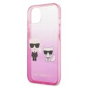 Karl Lagerfeld Karl Lagerfeld KLHCP13STGKCP iPhone 13 mini 5,4" hardcase różowy/pink Gradient Ikonik Karl & Choupette