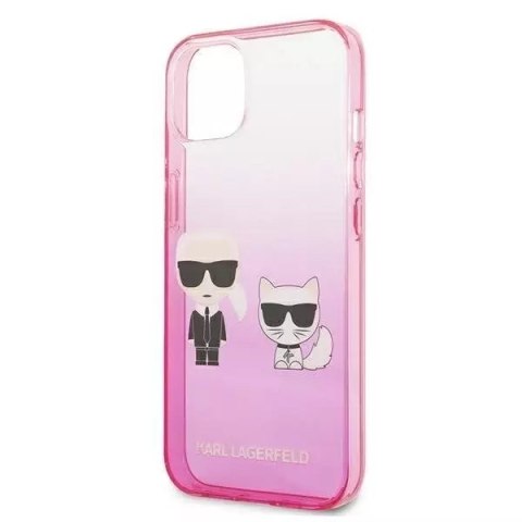 Karl Lagerfeld Karl Lagerfeld KLHCP13STGKCP iPhone 13 mini 5,4" hardcase różowy/pink Gradient Ikonik Karl & Choupette Karl Lagerfeld Karl Lagerfeld KLHCP13STGKCP iPhone 13 mini 5,4" hardcase różowy/pink Gradient Ikonik Karl & Choupette