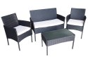 LACESTONE Meble Ogrodowe Technorattan 2 Fotele Stolik Sofa Poduszki Beżowe Bituxx