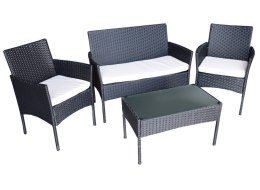LACESTONE Meble Ogrodowe Technorattan 2 Fotele Stolik Sofa Poduszki Beżowe Bituxx