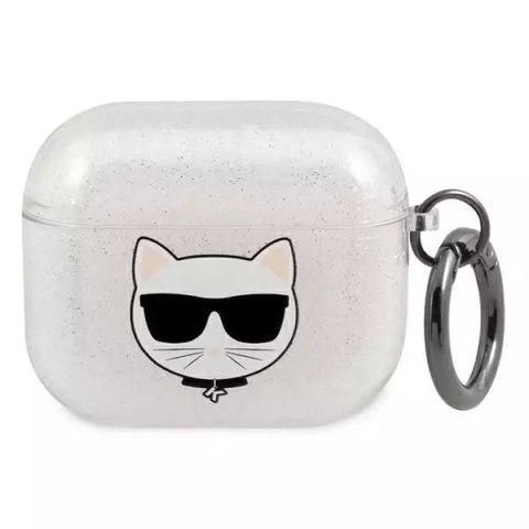 Karl Lagerfeld Karl Lagerfeld KLA3UCHGS AirPods 3 cover srebrny/silver Glitter Choupette Karl Lagerfeld Karl Lagerfeld KLA3UCHGS AirPods 3 cover srebrny/silver Glitter Choupette