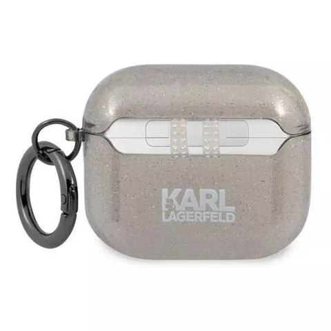 Karl Lagerfeld Karl Lagerfeld KLA3UKHGK AirPods 3 cover czarny/black Glitter Karl`s Head Karl Lagerfeld Karl Lagerfeld KLA3UKHGK AirPods 3 cover czarny/black Glitter Karl`s Head