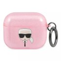 Karl Lagerfeld Karl Lagerfeld KLA3UKHGP AirPods 3 cover różowy/pink Glitter Karl`s Head