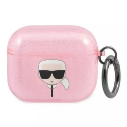 Karl Lagerfeld Karl Lagerfeld KLA3UKHGP AirPods 3 cover różowy/pink Glitter Karl`s Head