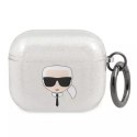 Karl Lagerfeld Karl Lagerfeld KLA3UKHGS AirPods 3 cover srebrny/silver Glitter Karl`s Head