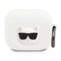 Karl Lagerfeld Karl Lagerfeld KLACA3SILCHWH AirPods 3 cover biały/white Silicone Choupette