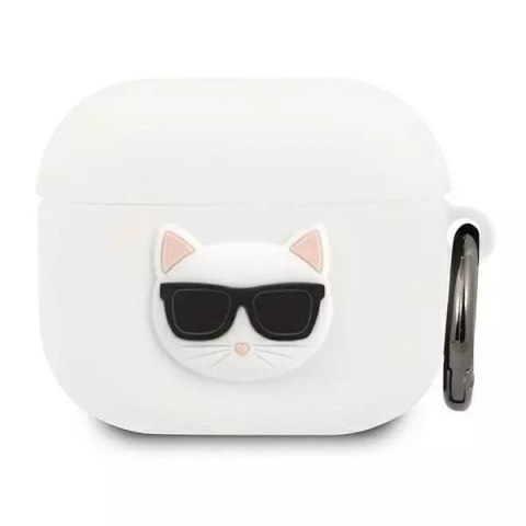 Karl Lagerfeld Karl Lagerfeld KLACA3SILCHWH AirPods 3 cover biały/white Silicone Choupette Karl Lagerfeld Karl Lagerfeld KLACA3SILCHWH AirPods 3 cover biały/white Silicone Choupette