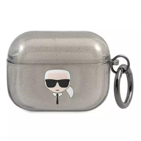 Karl Lagerfeld Karl Lagerfeld KLAPUKHGK AirPods Pro cover czarny/black Glitter Karl`s Head Karl Lagerfeld Karl Lagerfeld KLAPUKHGK AirPods Pro cover czarny/black Glitter Karl`s Head