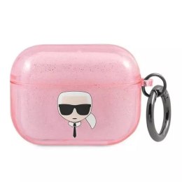Karl Lagerfeld Karl Lagerfeld KLAPUKHGP AirPods Pro cover różowy/pink Glitter Karl`s Head