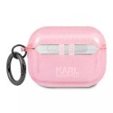 Karl Lagerfeld Karl Lagerfeld KLAPUKHGP AirPods Pro cover różowy/pink Glitter Karl`s Head