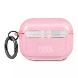 Karl Lagerfeld Karl Lagerfeld KLAPUKHGP AirPods Pro cover różowy/pink Glitter Karl`s Head