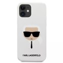 Karl Lagerfeld Karl Lagerfeld KLHCP12SSLKHWH iPhone 12 mini 5,4" biały/white hardcase Silicone Karl`s Head