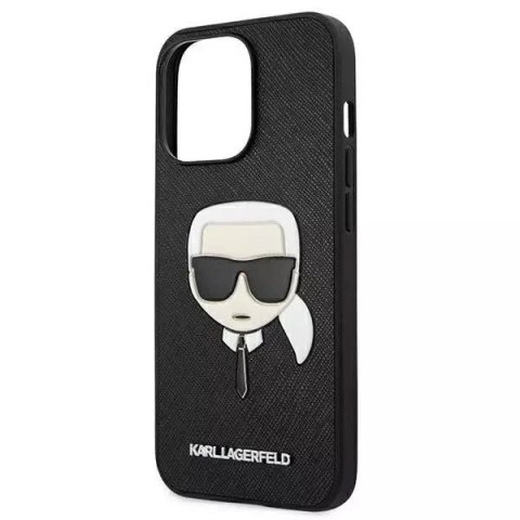 Karl Lagerfeld Karl Lagerfeld KLHCP13LSAKHBK iPhone 13 Pro / 13 6,1" czarny/black hardcase Saffiano Ikonik Karl`s Head Karl Lagerfeld Karl Lagerfeld KLHCP13LSAKHBK iPhone 13 Pro / 13 6,1" czarny/black hardcase Saffiano Ikonik Karl`s Head