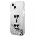 Karl Lagerfeld Karl Lagerfeld KLHCP13SKICGLS iPhone 13 mini 5,4" srebrny/silver hardcase Liquid Glitter Karl&Choupette Head