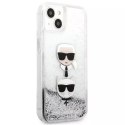 Karl Lagerfeld Karl Lagerfeld KLHCP13SKICGLS iPhone 13 mini 5,4" srebrny/silver hardcase Liquid Glitter Karl&Choupette Head