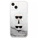 Karl Lagerfeld Karl Lagerfeld KLHCP13SKICGLS iPhone 13 mini 5,4" srebrny/silver hardcase Liquid Glitter Karl&Choupette Head
