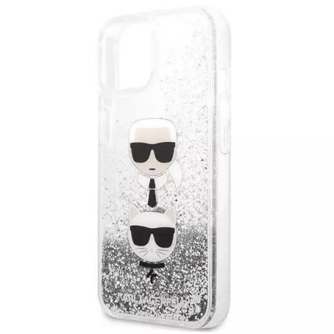 Karl Lagerfeld Karl Lagerfeld KLHCP13SKICGLS iPhone 13 mini 5,4" srebrny/silver hardcase Liquid Glitter Karl&Choupette Head Karl Lagerfeld Karl Lagerfeld KLHCP13SKICGLS iPhone 13 mini 5,4" srebrny/silver hardcase Liquid Glitter Karl&Choupette Head