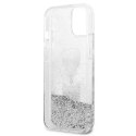 Karl Lagerfeld Karl Lagerfeld KLHCP13SKICGLS iPhone 13 mini 5,4" srebrny/silver hardcase Liquid Glitter Karl&Choupette Head