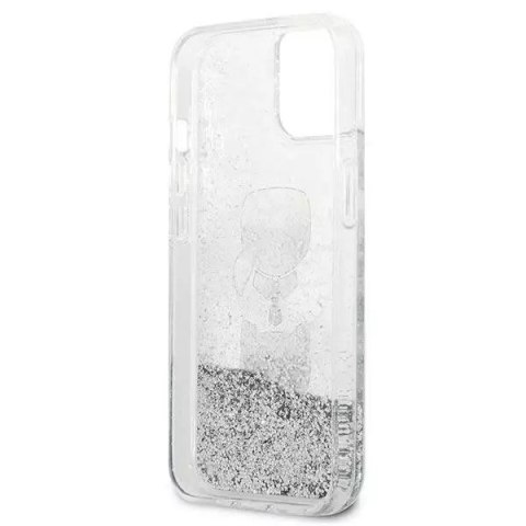 Karl Lagerfeld Karl Lagerfeld KLHCP13SKICGLS iPhone 13 mini 5,4" srebrny/silver hardcase Liquid Glitter Karl&Choupette Head Karl Lagerfeld Karl Lagerfeld KLHCP13SKICGLS iPhone 13 mini 5,4" srebrny/silver hardcase Liquid Glitter Karl&Choupette Head