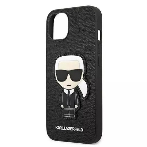 Karl Lagerfeld Karl Lagerfeld KLHCP13SOKPK iPhone 13 mini 5,4" czarny/black hardcase Saffiano Ikonik Karl`s Patch Karl Lagerfeld Karl Lagerfeld KLHCP13SOKPK iPhone 13 mini 5,4" czarny/black hardcase Saffiano Ikonik Karl`s Patch