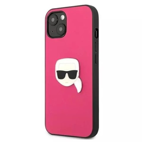 Karl Lagerfeld Karl Lagerfeld KLHCP13SPKMP iPhone 13 mini 5,4" różowy/pink hardcase Leather Ikonik Karl`s Head Metal Karl Lagerfeld Karl Lagerfeld KLHCP13SPKMP iPhone 13 mini 5,4" różowy/pink hardcase Leather Ikonik Karl`s Head Metal