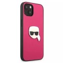 Karl Lagerfeld Karl Lagerfeld KLHCP13SPKMP iPhone 13 mini 5,4" różowy/pink hardcase Leather Ikonik Karl`s Head Metal