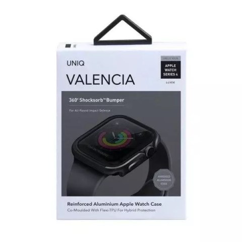UNIQ UNIQ etui Valencia Apple Watch Series 4/5/6/SE 44mm. szary/gunmetal grey UNIQ UNIQ etui Valencia Apple Watch Series 4/5/6/SE 44mm. szary/gunmetal grey