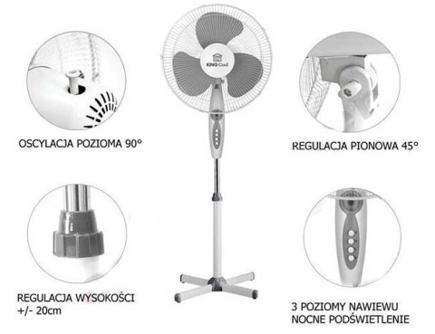KINGHOFF WENTYLATOR WIATRAK STOJĄCY PODŁOGOWY KINGCOOL KC-2124 biały KINGHOFF WENTYLATOR WIATRAK STOJĄCY PODŁOGOWY KINGCOOL KC-2124 biały