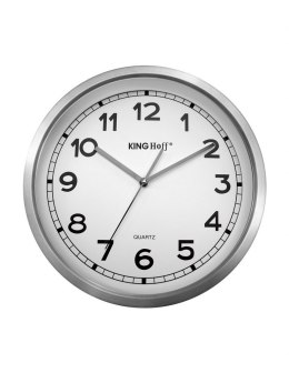 KINGHOFF ZEGAR ŚCIENNY STALOWY 30cm MECHANIZM PŁYNĄCY KH-5025
