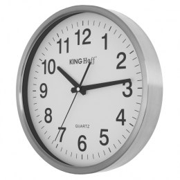 KINGHOFF ZEGAR ŚCIENNY STALOWY 30cm MECHANIZM PŁYNĄCY KH-5025