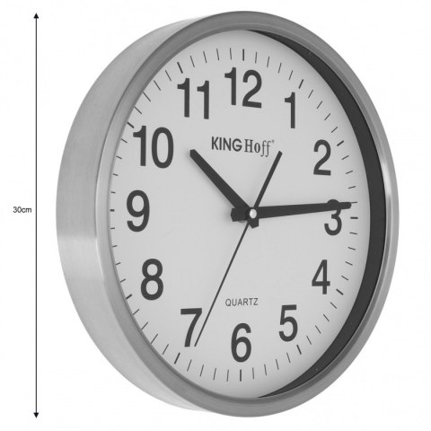 KINGHOFF ZEGAR ŚCIENNY STALOWY 30cm MECHANIZM PŁYNĄCY KH-5025 KINGHOFF ZEGAR ŚCIENNY STALOWY 30cm MECHANIZM PŁYNĄCY KH-5025