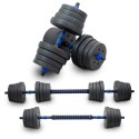 LACESTONE Zestaw hantli ciężarków 2w1 30kg ze sztangą
