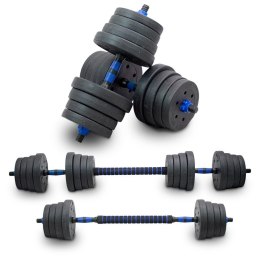 LACESTONE Zestaw hantli ciężarków 2w1 30kg ze sztangą