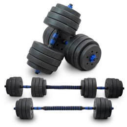LACESTONE Zestaw hantli ciężarków 2w1 40kg ze sztangą