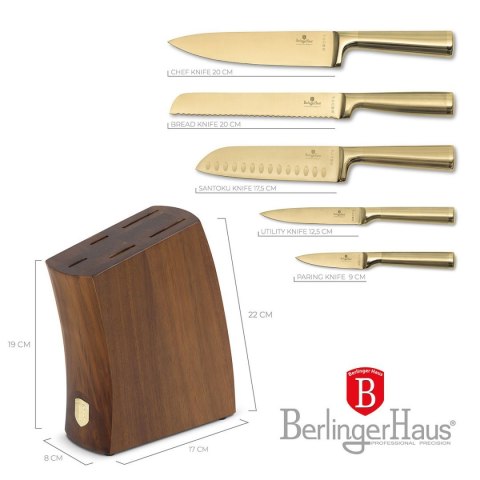BERLINGER HAUS ZESTAW NOŻY BERLINGER HAUS BH-3125 LEONARDO W BLOKU AKACJOWYM BERLINGER HAUS ZESTAW NOŻY BERLINGER HAUS BH-3125 LEONARDO W BLOKU AKACJOWYM