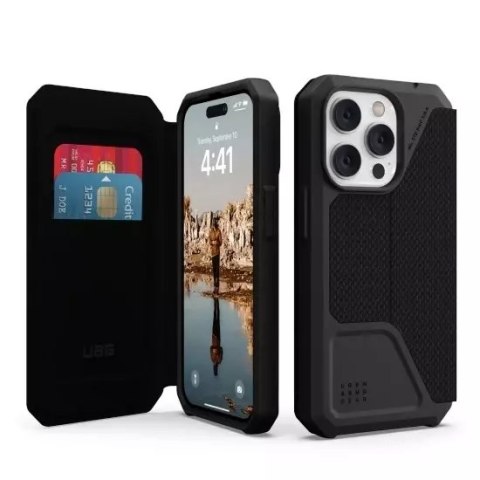 UAG UAG Metropolis - obudowa ochronna z klapką do iPhone 14 Pro (kevlar-black) UAG UAG Metropolis - obudowa ochronna z klapką do iPhone 14 Pro (kevlar-black)