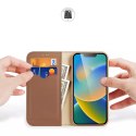 Dux Ducis Dux Ducis Hivo skórzane etui z klapką pokrowiec ze skóry naturalnej portfel na karty i dokumenty iPhone 14 Plus brązowy