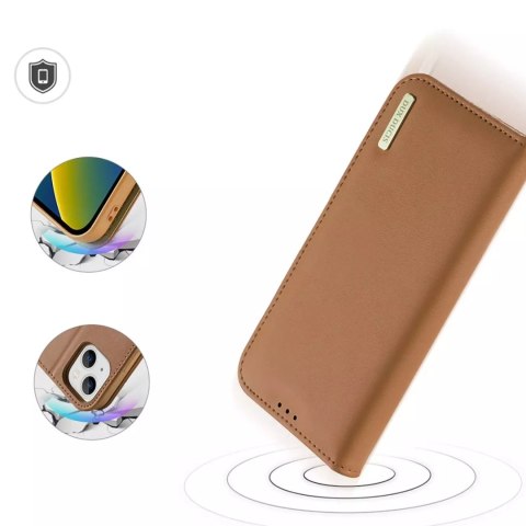 Dux Ducis Dux Ducis Hivo skórzane etui z klapką pokrowiec ze skóry naturalnej portfel na karty i dokumenty iPhone 14 Plus brązowy Dux Ducis Dux Ducis Hivo skórzane etui z klapką pokrowiec ze skóry naturalnej portfel na karty i dokumenty iPhone 14 Plus brązowy