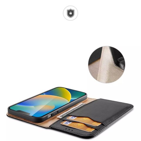 Dux Ducis Dux Ducis Hivo skórzane etui z klapką pokrowiec ze skóry naturalnej portfel na karty i dokumenty iPhone 14 Plus czarny Dux Ducis Dux Ducis Hivo skórzane etui z klapką pokrowiec ze skóry naturalnej portfel na karty i dokumenty iPhone 14 Plus czarny