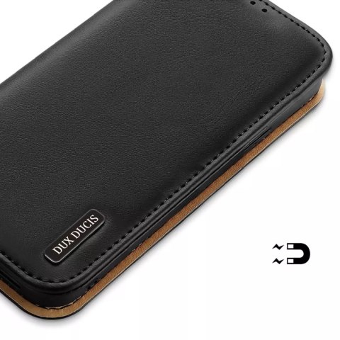 Dux Ducis Dux Ducis Hivo skórzane etui z klapką pokrowiec ze skóry naturalnej portfel na karty i dokumenty iPhone 14 Plus czarny Dux Ducis Dux Ducis Hivo skórzane etui z klapką pokrowiec ze skóry naturalnej portfel na karty i dokumenty iPhone 14 Plus czarny