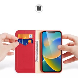 Dux Ducis Dux Ducis Hivo skórzane etui z klapką pokrowiec ze skóry naturalnej portfel na karty i dokumenty iPhone 14 Plus czerwony