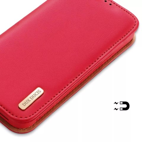 Dux Ducis Dux Ducis Hivo skórzane etui z klapką pokrowiec ze skóry naturalnej portfel na karty i dokumenty iPhone 14 Plus czerwony Dux Ducis Dux Ducis Hivo skórzane etui z klapką pokrowiec ze skóry naturalnej portfel na karty i dokumenty iPhone 14 Plus czerwony