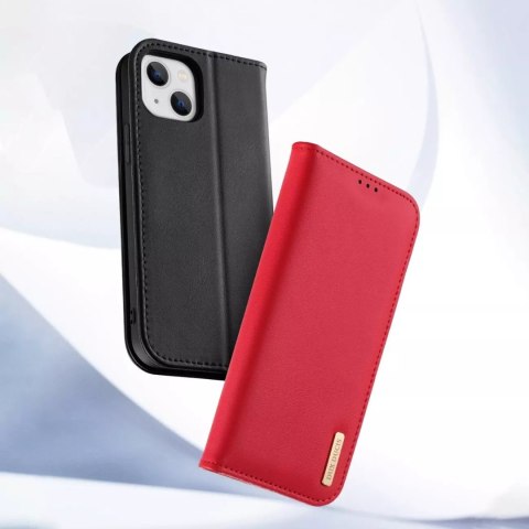 Dux Ducis Dux Ducis Hivo skórzane etui z klapką pokrowiec ze skóry naturalnej portfel na karty i dokumenty iPhone 14 Plus czerwony Dux Ducis Dux Ducis Hivo skórzane etui z klapką pokrowiec ze skóry naturalnej portfel na karty i dokumenty iPhone 14 Plus czerwony