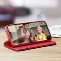 Dux Ducis Dux Ducis Hivo skórzane etui z klapką pokrowiec ze skóry naturalnej portfel na karty i dokumenty iPhone 14 Plus czerwony