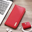Dux Ducis Dux Ducis Hivo skórzane etui z klapką pokrowiec ze skóry naturalnej portfel na karty i dokumenty iPhone 14 Plus czerwony