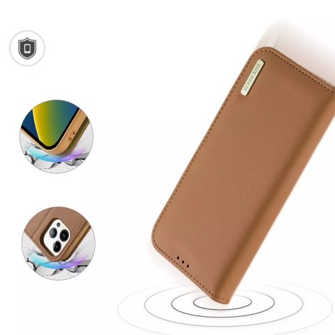 Dux Ducis Dux Ducis Hivo skórzane etui z klapką pokrowiec ze skóry naturalnej portfel na karty i dokumenty iPhone 14 Pro Max brązowy Dux Ducis Dux Ducis Hivo skórzane etui z klapką pokrowiec ze skóry naturalnej portfel na karty i dokumenty iPhone 14 Pro Max brązowy