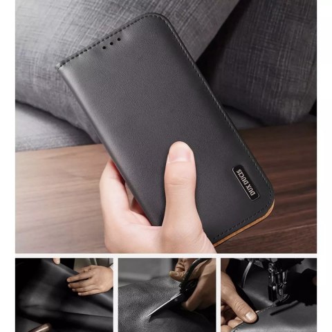 Dux Ducis Dux Ducis Hivo skórzane etui z klapką pokrowiec ze skóry naturalnej portfel na karty i dokumenty iPhone 14 Pro Max brązowy Dux Ducis Dux Ducis Hivo skórzane etui z klapką pokrowiec ze skóry naturalnej portfel na karty i dokumenty iPhone 14 Pro Max brązowy